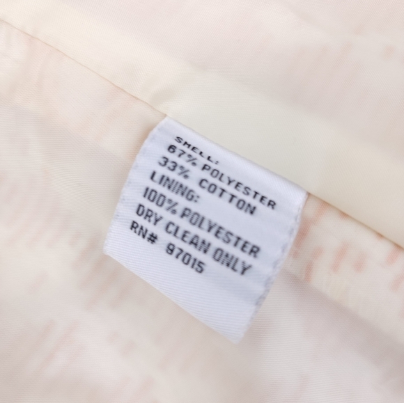 Sharagano Orange Cream Seersucker skirt Suit Size 8 - Picture 9 of 14